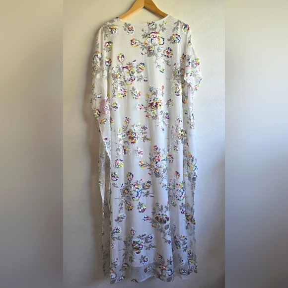 BUDDY LOVE,  Atlas Sequin Caftan Maxi Dress, White Sangria, Size Medium - NWT - Picture 7 of 14